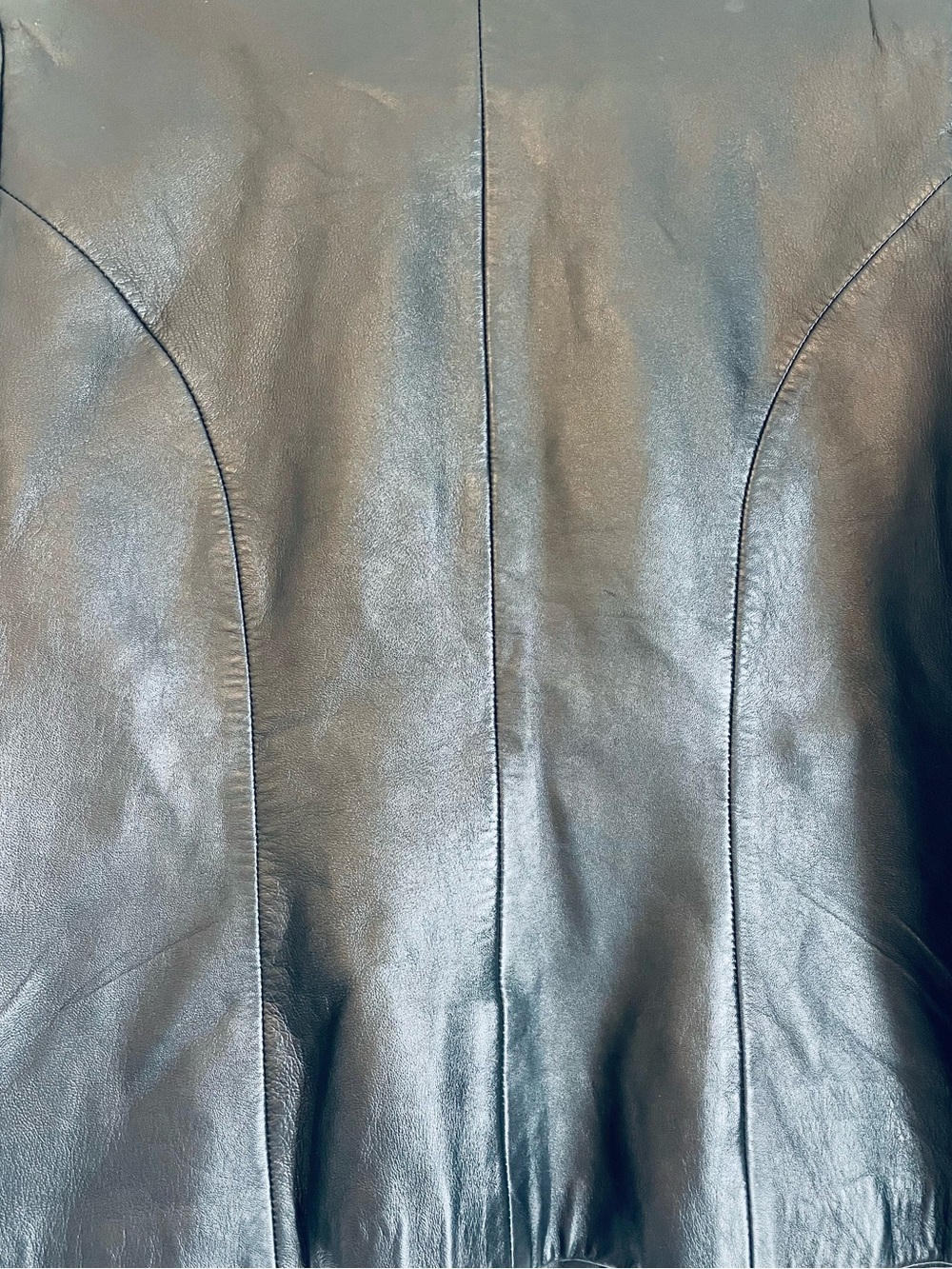 Edgy Moto-Chic 90s-Grunge Elevated Biker-Lite Black Leather Jacket, size Large - Picture 9 of 14